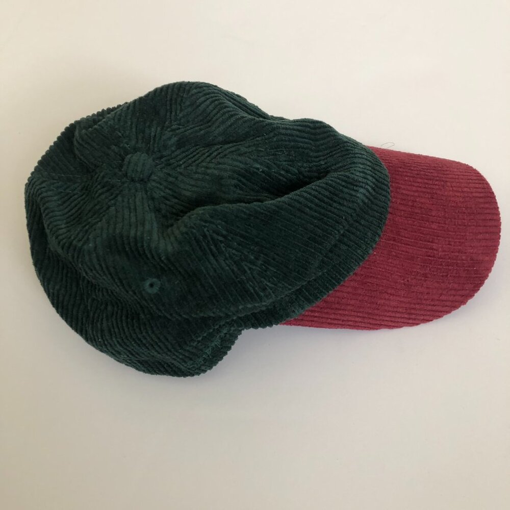 Corduroy Ball Cap, Green and Burgundy, Empyre
